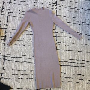 Elegant Taupe Long Sleeve Dress